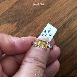 Gemporia Sterling Silver Yellow Tourmaline Ring- Sz 8